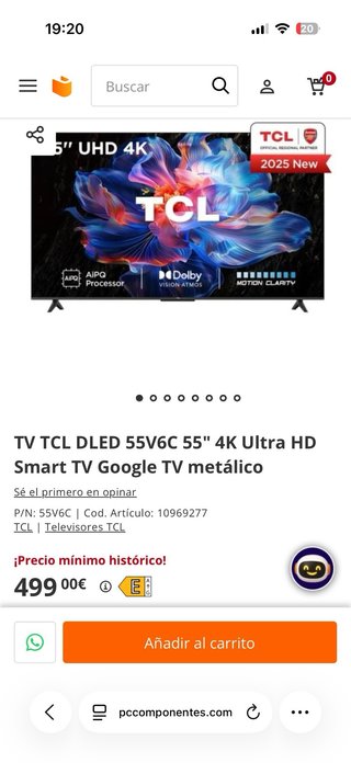 TV TCL 55 4K UHD Smart TV Google DLED 55V6C