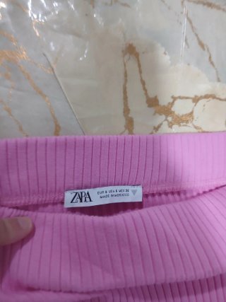 Falda Zara Tubo Rosa Mujer