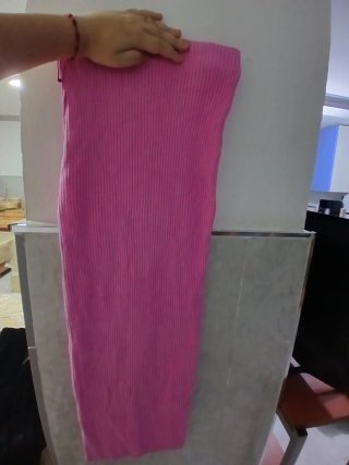 Falda Zara Tubo Rosa Mujer
