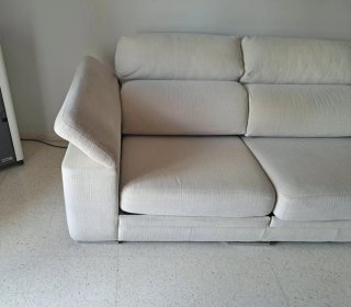 Sofá chaise longue beige tela
