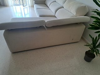 Sofá chaise longue beige tela