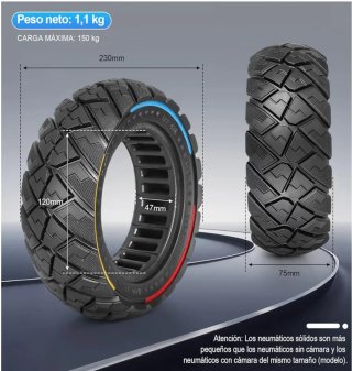 Neumático Macizo Patinete 9X3.0-5.5