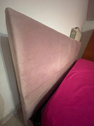 Spalliera letto matrimoniale in tessuto con doghe