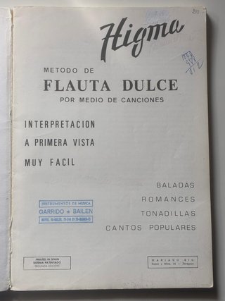 Lote libros flauta dulce EGB Conservatorio