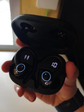 Cascos Bluetooth con Gancho Negro