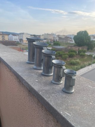 Juego 5 jarras peltre