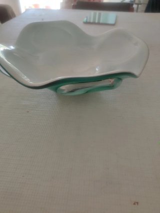 Frutero de cristal verde y transparente