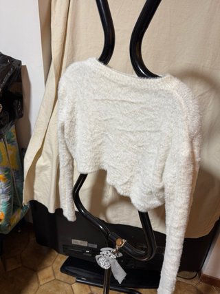 Cardigan bianco traforato