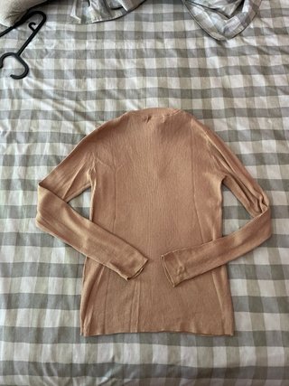 Jersey Eseoese cremallera cuello alto beige S