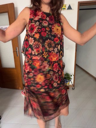 Vestido estampado floral verano talla M