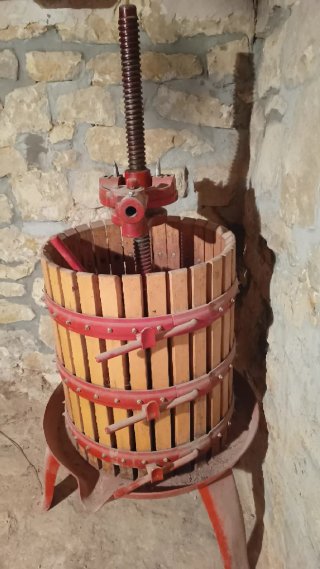 Prensa de vino manual de madera