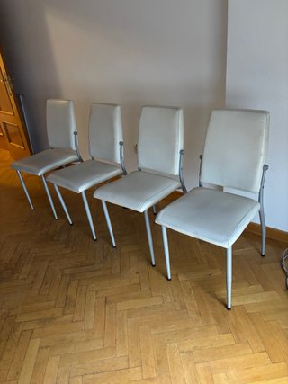4 Sillas Metálicas Blancas