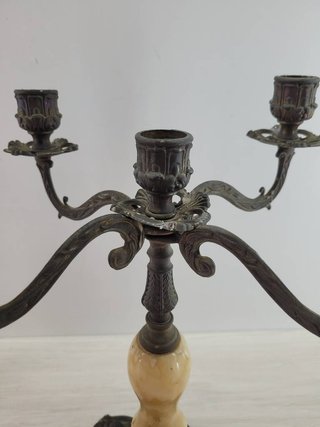 CANDELABROS BRONCE Y MÁRMOL