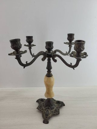 CANDELABROS BRONCE Y MÁRMOL