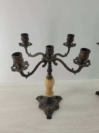 CANDELABROS BRONCE Y MÁRMOL