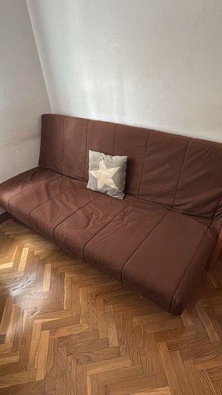 Sofá Cama Marrón con Almacenamiento