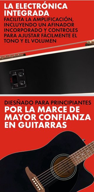 Guitarra Electroacústica Fender california REDONDO