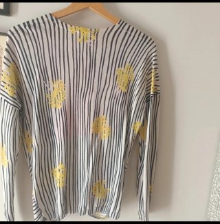 Blusa Bimba y Lola Rayas Flores XS