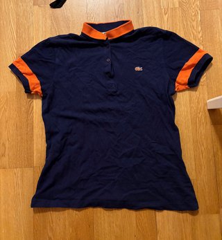 Polo Lacoste Mujer Azul y Naranja