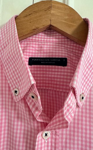 Camisa Purificación García cuadros rosa