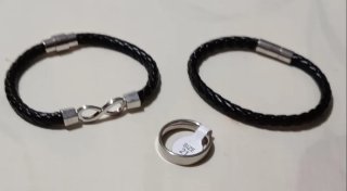 Lote 2 Pulseras y Anillo Hombre