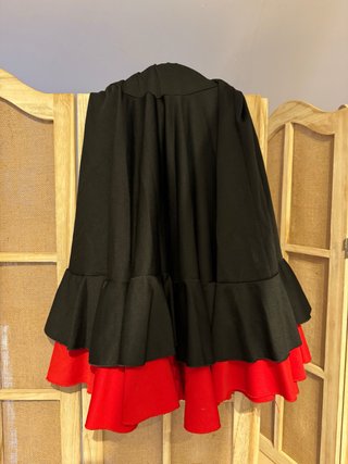 Falda flamenca niña volantes rojo y negro