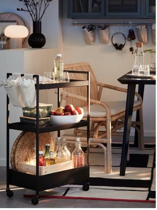 Carrito auxiliar Ikea negro