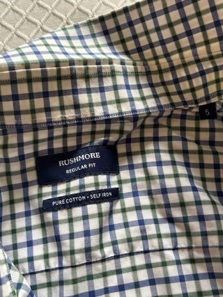 Camisa Rushmore Cuadros Azul y Verde Talla M