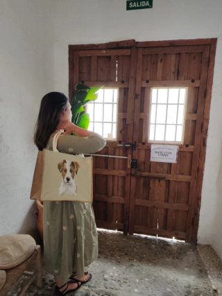 Bolso Tote Pintado a Mano Perro