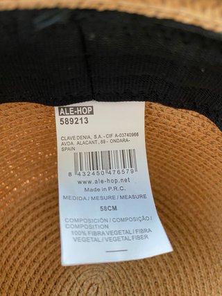 Sombrero de paja marrón con cinta azul