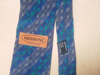 Cravatta Missoni Pura Seta Vintage blu italy
