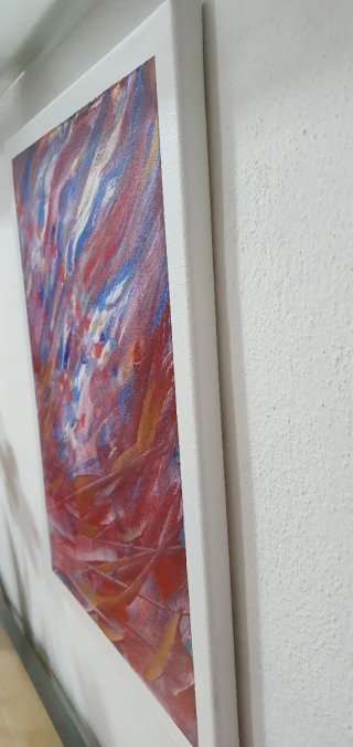 Quadro astratto su tela pitturato a mano