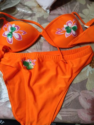 Costume da bagno arancione taglia L