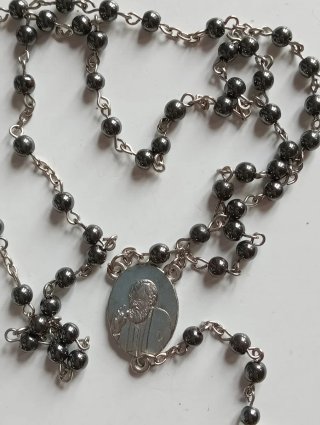 Rosario con grani Ematite Pietre Vere