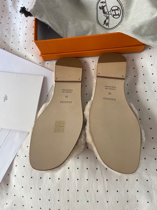 Pantufle Hermes Beige Taglia 38