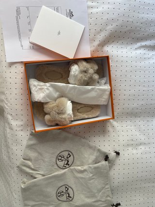 Pantufle Hermes Beige Taglia 38