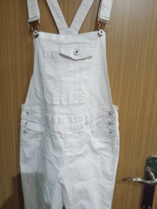 Peto vaquero blanco talla L
