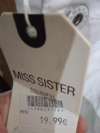 Peto vaquero blanco talla L