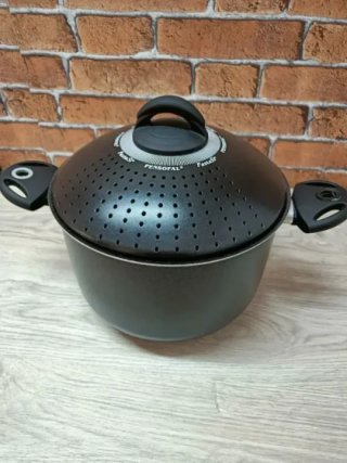 Pensofal Biostone Olla coladora, Aluminio, Negro