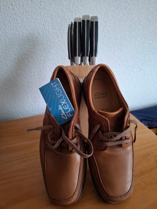 Zapatos de piel Clarks marrones para hombre