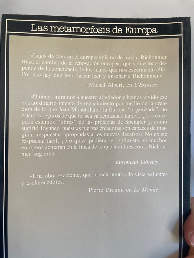 La metamorfosis de Europa (1769 a 2001)