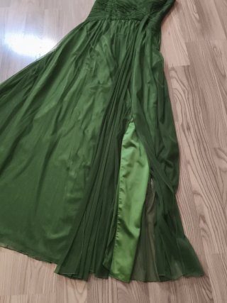 Vestido Veneno en la Piel de fiesta verde botella