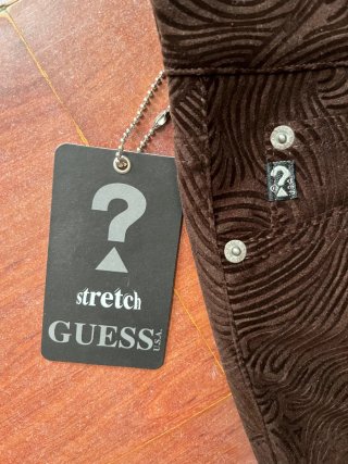 GUESS Jeans Vintage 90s Flocked Velvet Swirl Trous