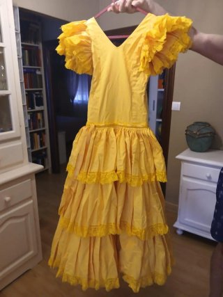Traje Flamenca Niña Amarillo Talla M