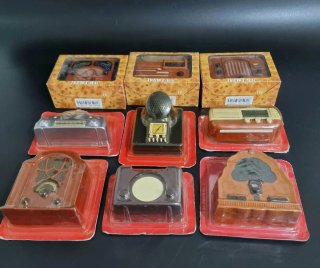 Radio antigua, lote de 9 radios miniatura nuevos