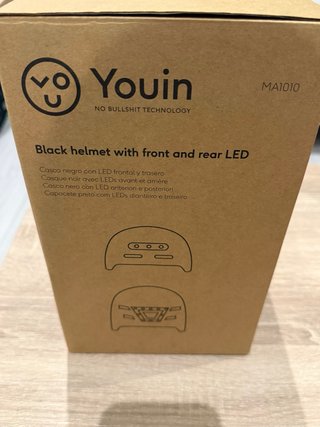 Casco Youin con luz LED frontal y trasera