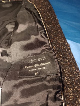 Chaqueta tweed marrón y dorado T.40