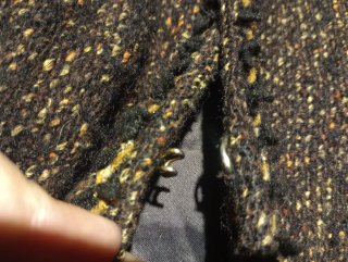 Chaqueta tweed marrón y dorado T.40