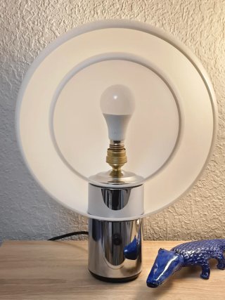 Lámpara mesa André Ricard para metalarte luna 70's