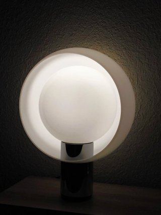 Lámpara mesa André Ricard para metalarte luna 70's